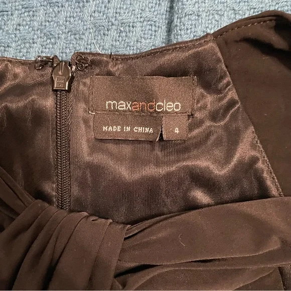 Max & Cleo Black Size 4 Knee Length Dress - Picture 4 of 5